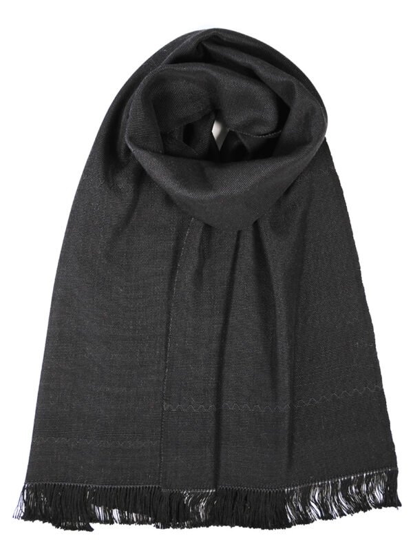 Bufanda de algodón mercerizado tejida a mano en telar