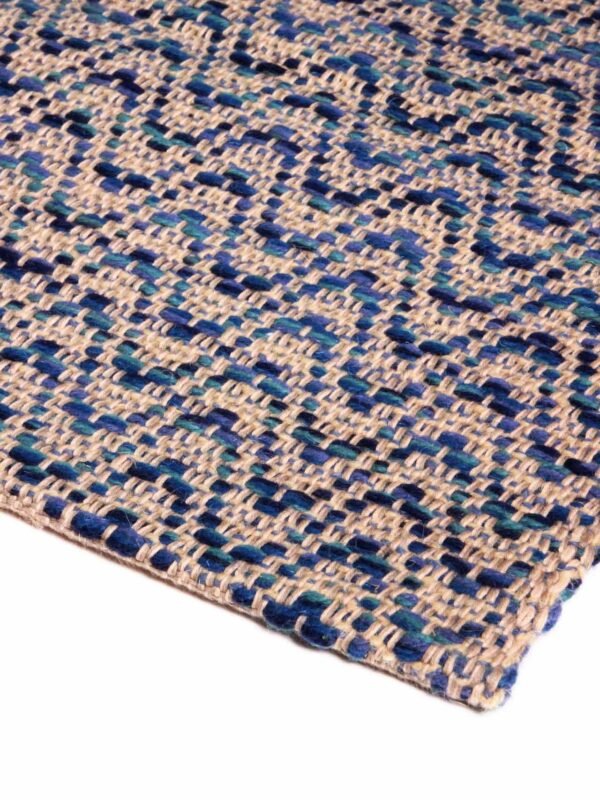 Alfombra de lana y algodón tejida a mano en telar