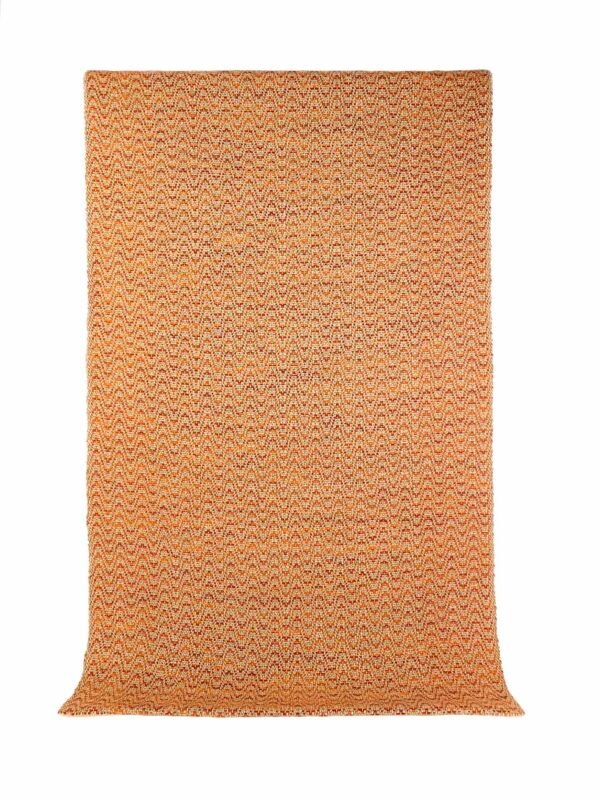 Alfombra de lana y algodón tejida a mano en telar