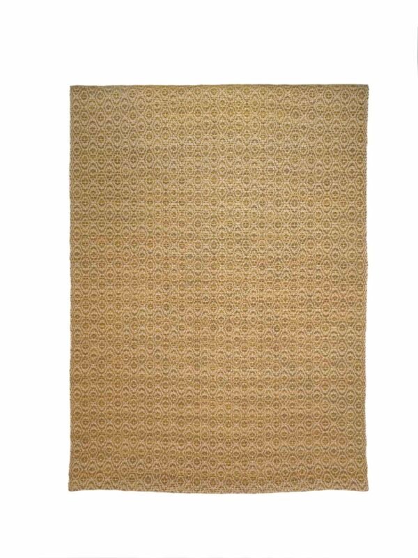 Alfombra de lana y algodón tejida a mano en telar