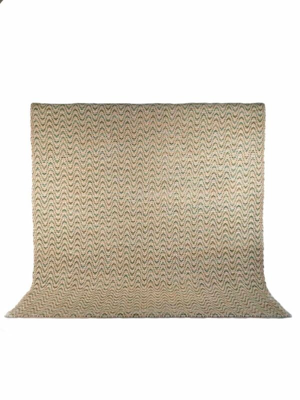 Alfombra de lana y algodón tejida a mano en telar